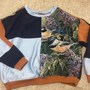 Custom patchwork tapestry sweatshirt